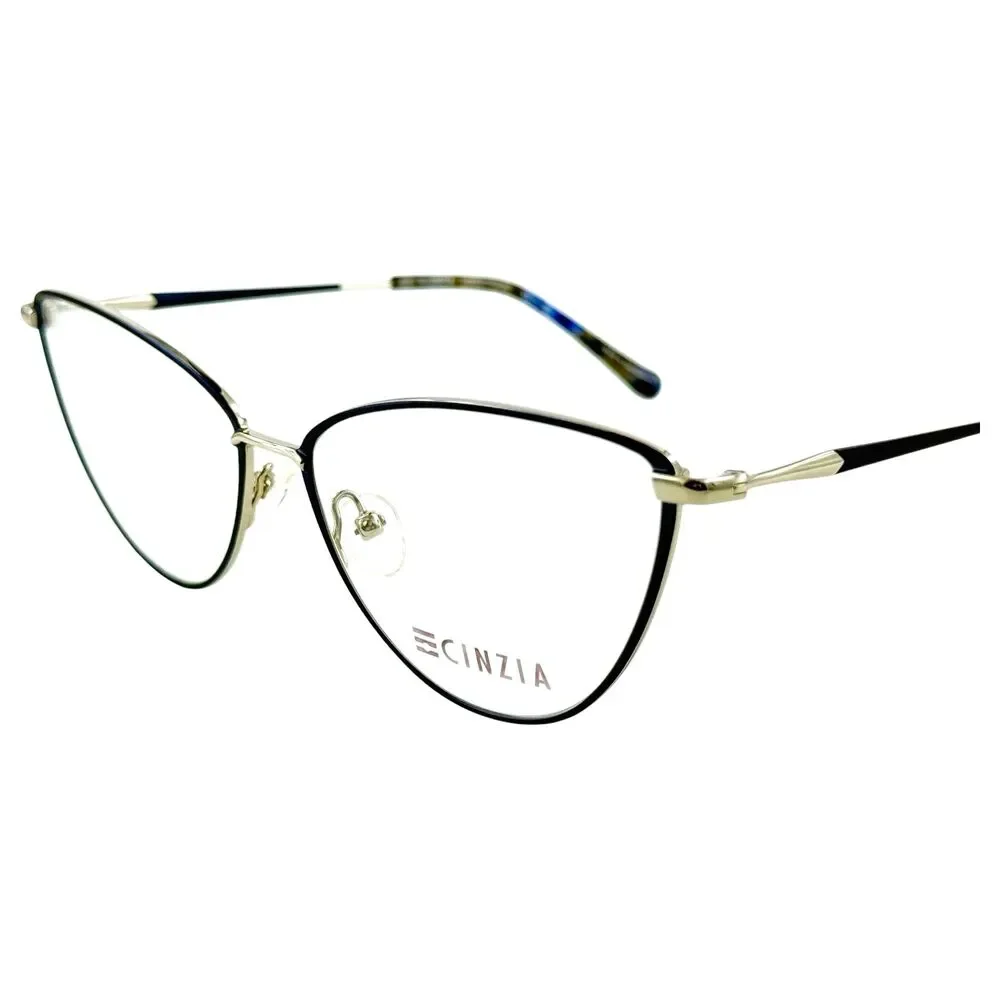 Cinzia CIN5148 Womens Metal Eyeglass Frame C1 Navy Chrome 55-15